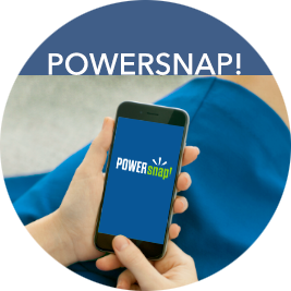 Round button that links to the PowerSnap! page